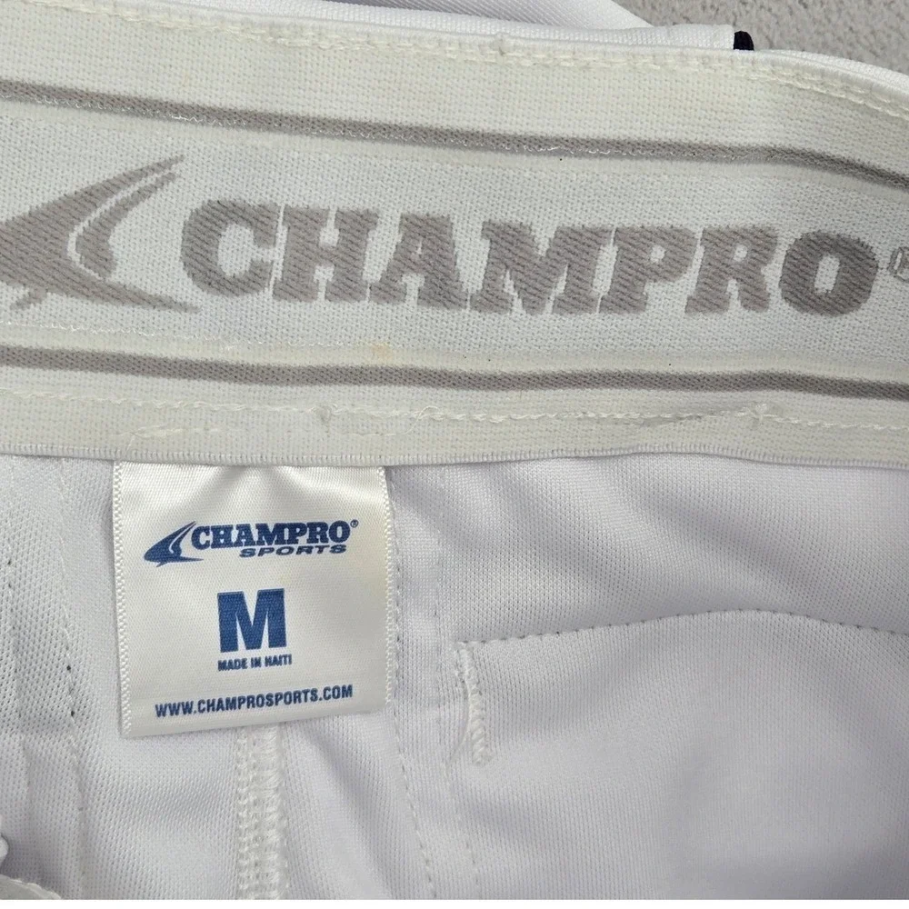 Champro MEDIUM White Baseball Pants Mens Athletic Sporty‎ Piping